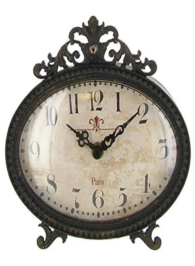 Everydecor Vintage Design Black Pewter Desk Table Shelf Clock - Image 1